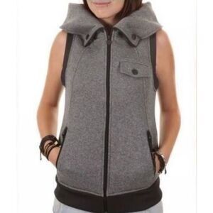 Burton Dry Ride Gray Full ZIp Up Hooded Snowboarding Winter Vest Women's XS